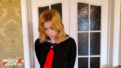 Stepdad Harshly punished Schoolgirl for Bad Schooling - Spanked lan Mouthfucked